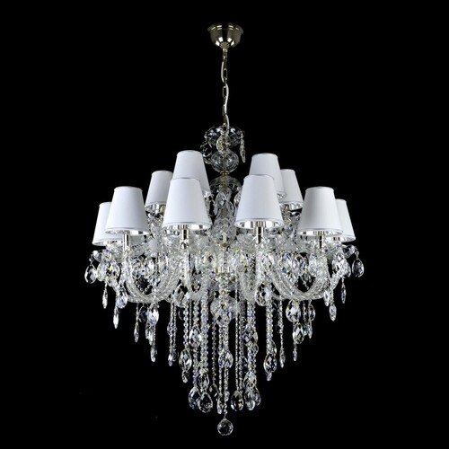 Casa Padrino Luxus Barock Kristall Kronleuchter Silber  90 x H. 105 cm - Prunkvolle Messing Kronleuchter mit b�hmischem Kristallglas - Barock M�bel - Edel & Prunkvoll