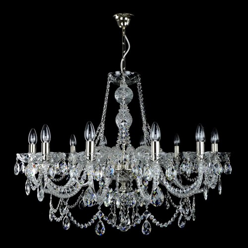 Casa Padrino Luxus Barock Kristall Kronleuchter Silber  90 x H. 72 cm - Prunkvolle Messing Kronleuchter mit b�hmischem Kristallglas - Barock M�bel - Edel & Prunkvoll