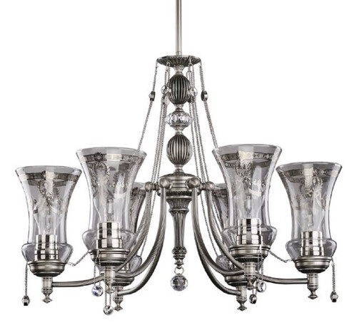 Casa Padrino Luxus Barock Kristall Kronleuchter Silber  60 x H. 65 cm - Prunkvoller Wohnzimmer Kronleuchter im Barockstil - Edel & Prunkvoll