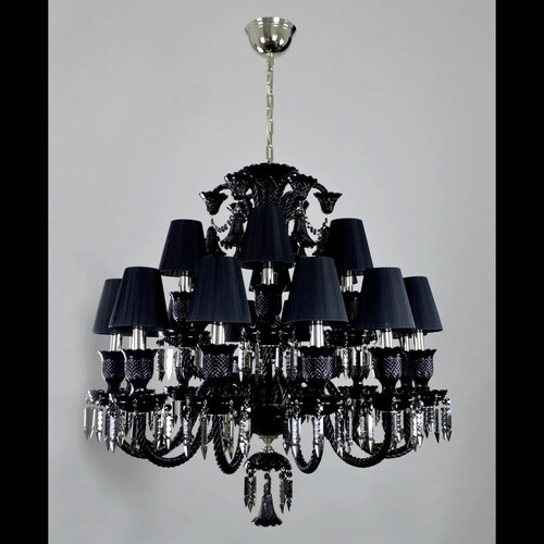 Casa Padrino Luxus Barock Kristall Kronleuchter Silber  90 x H. 90 cm - Prunkvolle Messing Kronleuchter mit b�hmischem Kristallglas - Barock M�bel - Edel & Prunkvoll
