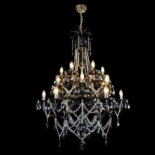 Casa Padrino Luxus Barock Kristall Kronleuchter Silber  95 x H. 130 cm - Prunkvolle Messing Kronleuchter mit b�hmischem Kristallglas - Barock M�bel - Edel & Prunkvoll