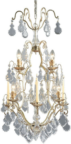 Casa Padrino Luxus Barock Kristall Kronleuchter mit 4 Kerzenhalter Silber  55 x H. 95 cm - Eleganter L�ster im Barockstil - Luxus Qualit�t - Made in Italy