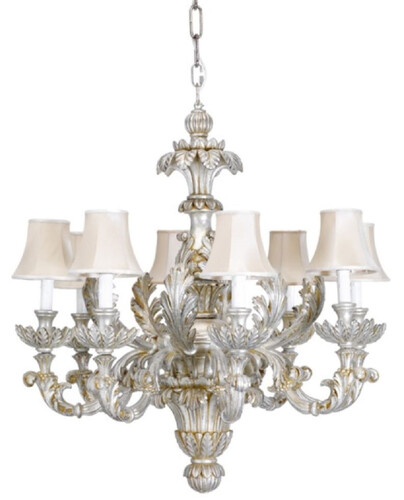 Casa Padrino Luxus Barock Kronleuchter Silber / Gold  79 x H. 82 cm - Prunkvoller Barockstil Wohnzimmer Kronleuchter - Edel & Prunkvoll - Luxus Qualit�t - Made in Italy