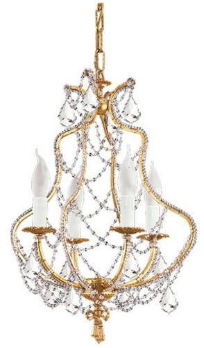 Casa Padrino Luxus Barock Kristall Kronleuchter Gold  39 x H. 53 cm - Prunkvoller Kronleuchter mit B�hmischem Kristallglas - Luxus Qualit�t