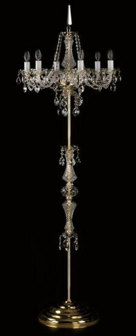 Casa Padrino Luxus Barock Kristall Stehleuchte Gold  60 x H. 180 cm - Prunkvolle Stehlampe mit B�hmischem Kristallglas - Barock Kristall Leuchten