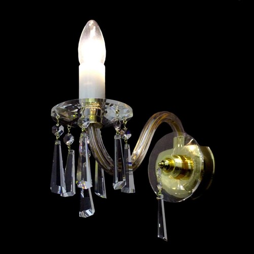 Casa Padrino Luxus Barock Kristall Tischleuchte Gold 10 x 17 x H. 20 cm - Prunkvolle Messing Tischleuchte mit b�hmischem Kristallglas - Barock M�bel - Edel & Prunkvoll