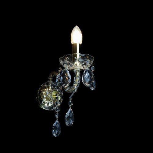 Casa Padrino Luxus Barock Kristall Tischleuchte Gold 10 x 20 x H. 25 cm - Prunkvolle Messing Tischleuchte mit b�hmischem Kristallglas - Barock M�bel - Edel & Prunkvoll