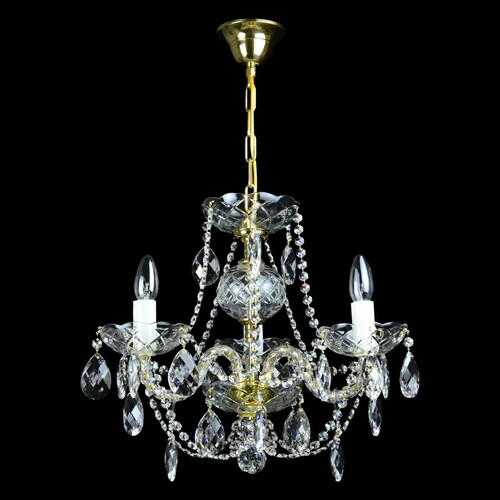 Casa Padrino Luxus Barock Kristall Tischleuchte Gold 40 x 20 x H. 35 cm - Prunkvolle Messing Tischleuchte mit b�hmischem Kristallglas - Barock M�bel - Edel & Prunkvoll