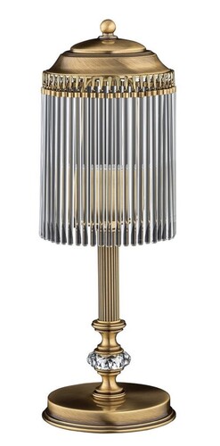 Casa Padrino Luxus Barock Kristall Tischleuchte Messing mit Patina H. 47 cm