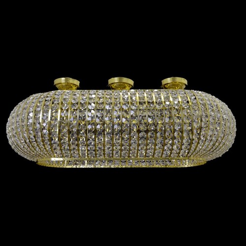 Casa Padrino Luxus Barock Kristall Wandleuchte Gold 100 x 50 x H. 30 cm - Prunkvolle Messing Wandleuchte mit b�hmischem Kristallglas - Barock M�bel - Edel & Prunkvoll