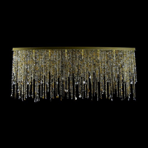 Casa Padrino Luxus Barock Kristall Wandleuchte Gold 140 x 30 x H. 50 cm - Prunkvolle Messing Wandleuchte mit b�hmischem Kristallglas - Barock M�bel - Edel & Prunkvoll