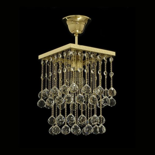 Casa Padrino Luxus Barock Kristall Wandleuchte Gold 15 x 15 x H. 25 cm - Prunkvolle Messing Wandleuchte mit b�hmischem Kristallglas - Barock M�bel - Edel & Prunkvoll