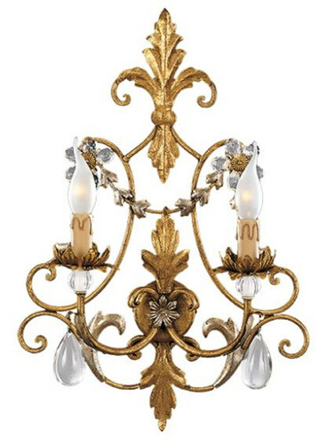 Casa Padrino Luxus Barock Kristall Wandleuchte Antik Gold 39 x 15 x H. 55 cm - Elegante Metall Wandlampe mit edlem B�hmischem Glas - Barock Leuchten