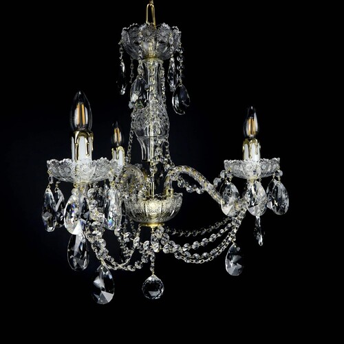 Casa Padrino Luxus Barock Kristall Wandleuchte Gold 38 x 20 x H. 37 cm - Prunkvolle Messing Wandleuchte mit b�hmischem Kristallglas - Barock M�bel - Edel & Prunkvoll