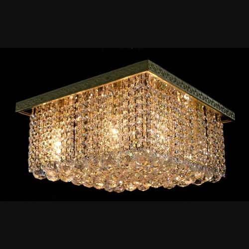 Casa Padrino Luxus Barock Kristall Wandleuchte Gold 40 x 40 x H. 33 cm - Prunkvolle Messing Wandleuchte mit b�hmischem Kristallglas - Barock M�bel - Edel & Prunkvoll