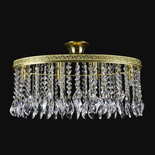 Casa Padrino Luxus Barock Kristall Wandleuchte Gold 50 x 20 x H. 20 cm - Prunkvolle Messing Wandleuchte mit b�hmischem Kristallglas - Barock M�bel - Edel & Prunkvoll