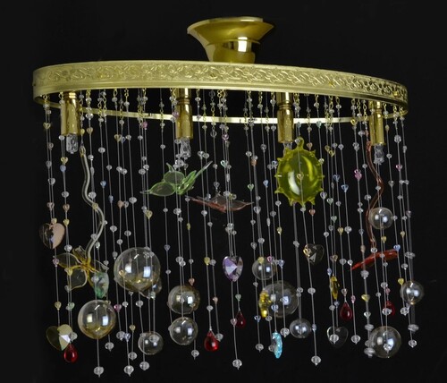 Casa Padrino Luxus Barock Kristall Wandleuchte Gold 50 x 34 x H. 20 cm - Prunkvolle Messing Wandleuchte mit b�hmischem Kristallglas - Barock M�bel - Edel & Prunkvoll