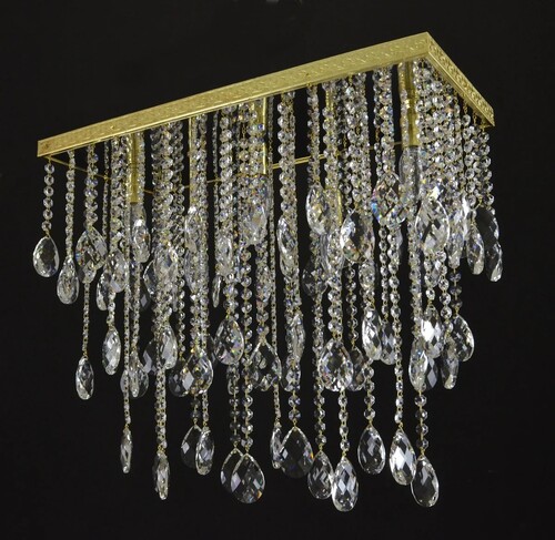 Casa Padrino Luxus Barock Kristall Wandleuchte Gold 60 x 25 x H. 50 cm - Prunkvolle Messing Wandleuchte mit b�hmischem Kristallglas - Barock M�bel - Edel & Prunkvoll
