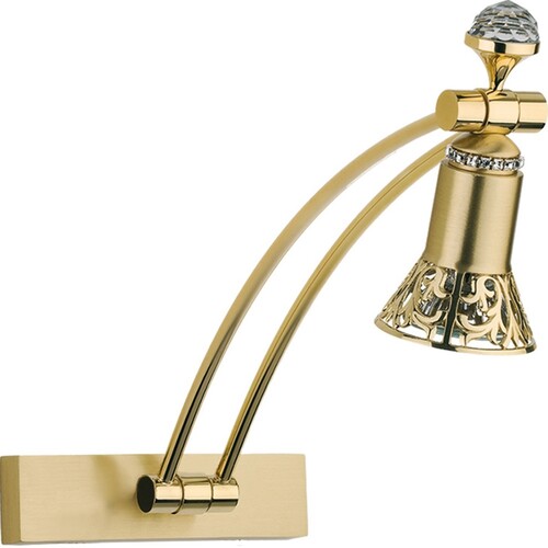 Casa Padrino Luxus Barock Kristall LED Wandleuchte / Leseleuchte Gold H. 35 cm