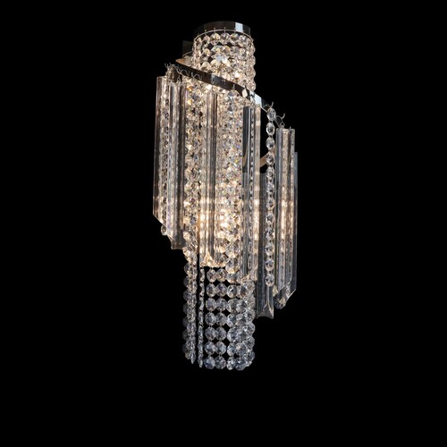 Casa Padrino Luxus Barock Kristall Wandleuchte Silber 20 x 16 x H. 50 cm - Prunkvolle Messing Wandleuchte mit b�hmischem Kristallglas - Barock M�bel - Edel & Prunkvoll