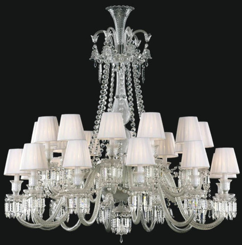 Casa Padrino Luxus Barock Kristallglas Kronleuchter Silber / Wei�  110 x H. 120 cm - Hotel & Restaurant Kronleuchter - Edel & Prunkvoll