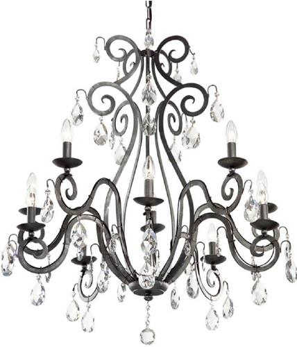 Casa Padrino Luxus Barock Kronleuchter mit Swarovski Kristallglas Anthrazit  90 x H. 100 cm - Hotel & Restaurant Kronleuchter - Edel & Prunkvoll - Luxus Qualit�t - Made in Italy