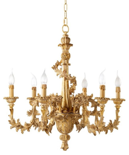 Casa Padrino Luxus Barock Kronleuchter Antik Naturfarben / Antik Gold  69 x H. 72 cm - Prunkvoller Barockstil Wohnzimmer Kronleuchter - Edel & Prunkvoll - Luxus Qualit�t - Made in Italy