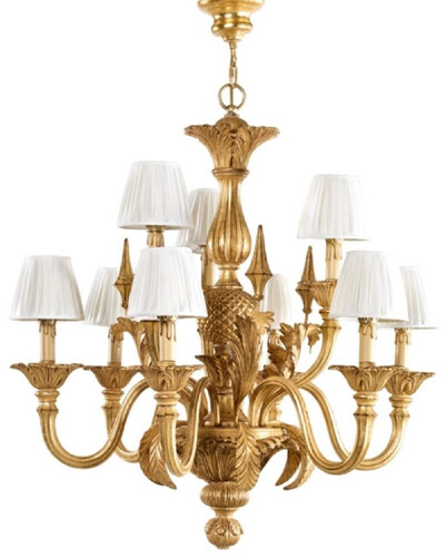 Casa Padrino Luxus Barock Kronleuchter Antik Gold / Wei�  86 x H. 82 cm - Prunkvoller Barockstil Wohnzimmer Kronleuchter - Edel & Prunkvoll - Luxus Qualit�t - Made in Italy