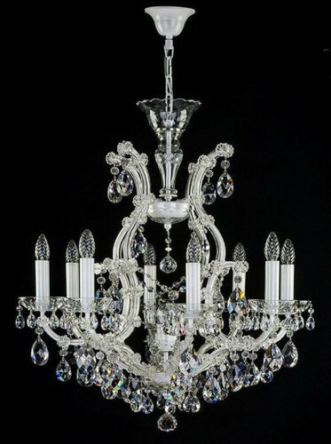 Casa Padrino Luxus Barock Kronleuchter Wei�  73 x H. 79 cm - Prunkvoller Kronleuchter mit B�hmischem Kristallglas - Hotel & Restaurant Kronleuchter