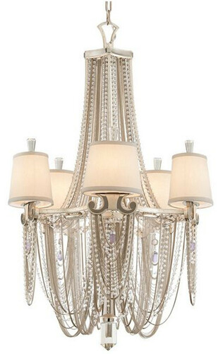 Casa Padrino Luxus Barock Kronleuchter Silber / Creme  66 x H. 104 cm - Prunkvoller Hotel & Restaurant Kronleuchter im Barockstil