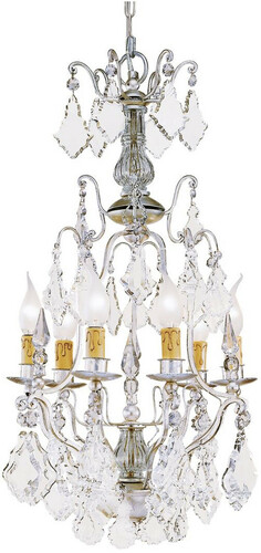 Casa Padrino Luxus Barock Kristall Kronleuchter Silber / Gold  35 x H. 70 cm - Eleganter L�ster im Barockstil - Luxus Qualit�t - Made in Italy