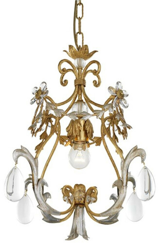 Casa Padrino Luxus Barock Kronleuchter Antik Gold / Antik Silber  40 x H. 45 cm - Prunkvoller Wohnzimmer Kronleuchter im Barockstil - Barockstil Hotel Kronleuchter - Luxus Qualit�t - Made in Italy