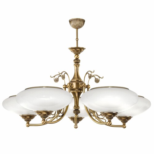 Casa Padrino Luxus Barock Kronleuchter Messing mit Patina / Wei�  72 x H. 70 cm