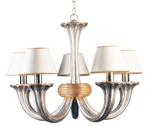 Casa Padrino Luxus Barock Kronleuchter Antik Silber / Antik Gold / Wei�  82 x H. 60 cm - Prunkvoller Barockstil Wohnzimmer Kronleuchter - Edel & Prunkvoll - Luxus Qualit�t - Made in Italy