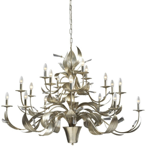 Casa Padrino Luxus Barock Kronleuchter mit Swarovski Kristallglas Silber  140 x H. 100 cm - Prunkvoller Wohnzimmer Kronleuchter im Barockstil - Luxus Qualit�t - Made in Italy