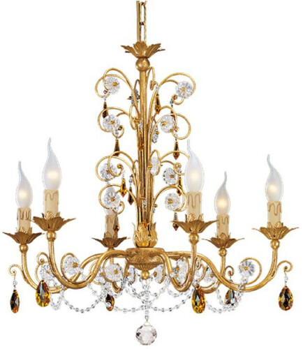 Casa Padrino Luxus Barock Kronleuchter mit Swarovski Kristallglas Antik Gold  62 x H. 61 cm - Prunkvoller Wohnzimmer Kronleuchter im Barockstil - Luxus Qualit�t - Made in Italy