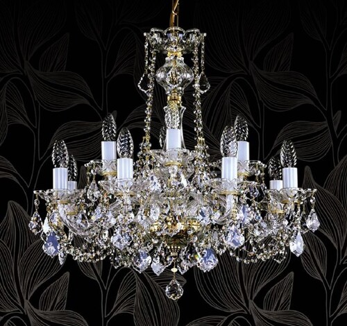 Casa Padrino Luxus Barock Kronleuchter mit b�hmischen Kristallglas Gold  64 cm