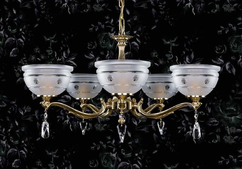 Casa Padrino Luxus Barock Kronleuchter mit b�hmischen Kristallglas Messing  64 cm