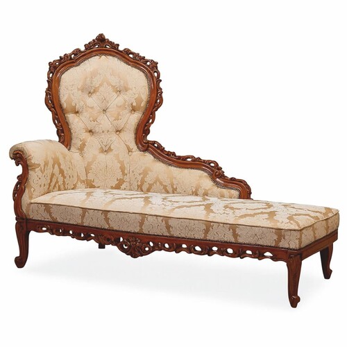 Casa Padrino Luxus Barock Chaiselongue Gold / Dunkelbraun 160 cm - Barock M�bel