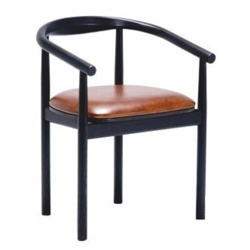 Casa Padrino Luxus Leder Esszimmer Stuhl mit Armlehnen Braun / Schwarz - Esszimmer Mbel