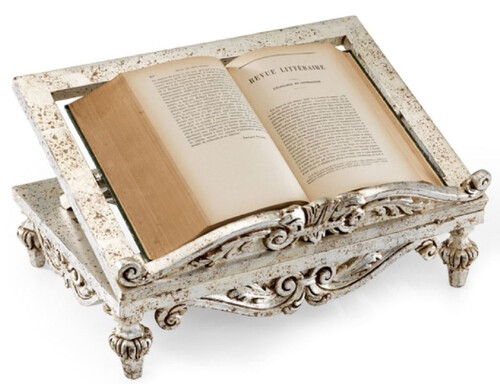 Casa Padrino Luxus Barock Buchst�tze Antik Wei� - Handgefertigter Massivholz Buchst�nder im Barockstil - Barock Deko Accessoires - Luxus Qualit�t - Made in Italy