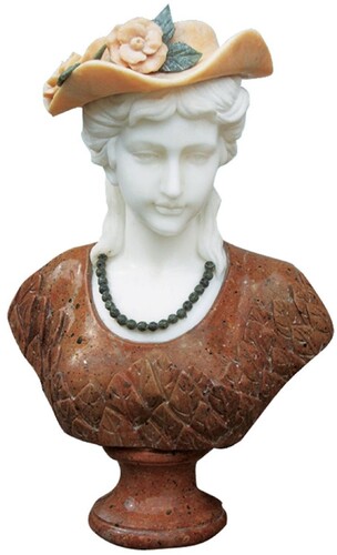 Casa Padrino Luxus Barock Marmor B�ste Dame mit Hut H. 65 cm