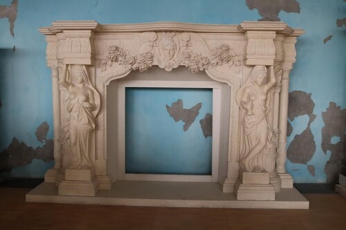 Casa Padrino Luxus Barock Marmor Kaminumrandung Beige 260 x H. 166 cm