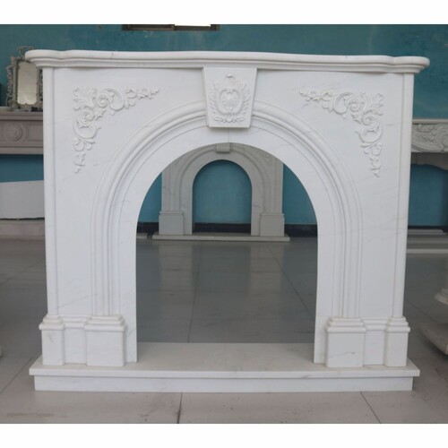 Casa Padrino Luxus Barock Marmor Kaminumrandung Wei� 130 x H. 110 cm - Barock M�bel