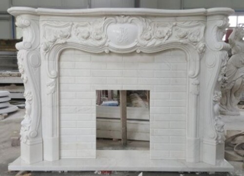 Casa Padrino Luxus Barock Marmor Kaminumrandung Wei� 180 x H. 140 cm