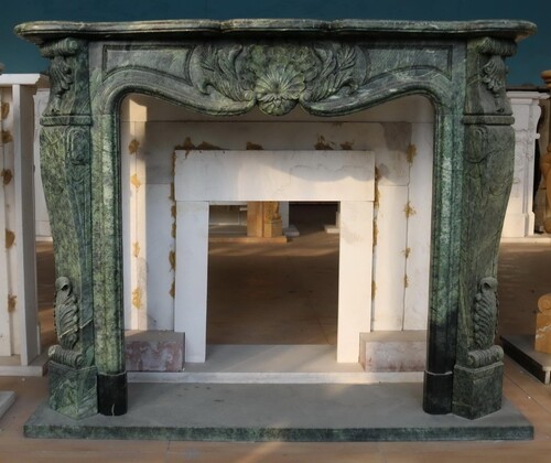 Casa Padrino Luxus Barock Marmor Kaminumrandung Dunkelgr�n 150 x H. 120 cm