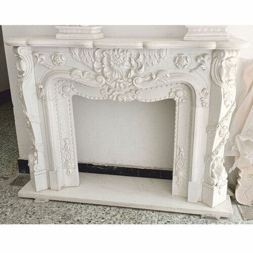 Casa Padrino Luxus Barock Marmor Kaminumrandung Wei� 150 x H. 110 cm - Barock M�bel