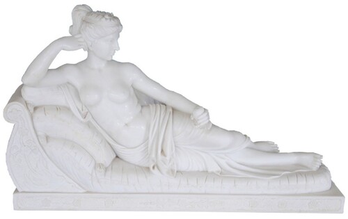 Casa Padrino Luxus Barock Marmor Skulptur Frau Wei� 160 cm