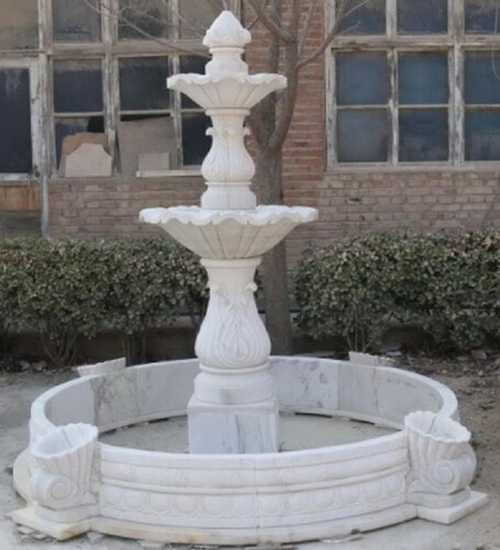 Casa Padrino Luxus Barock Marmor Springbrunnen Wei�  245 x H. 210 cm