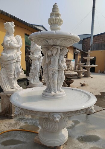 Casa Padrino Luxus Barock Marmor Springbrunnen Wei�  150 x H. 230 cm